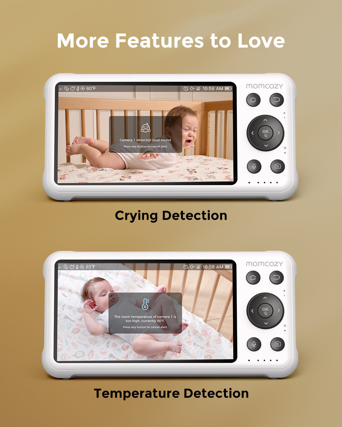 Momcozy Moniteur Bébé Intelligent à Double Mode de 5 Pouces - BM04