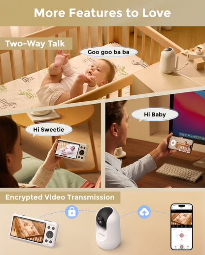 Momcozy Moniteur Bébé Intelligent à Double Mode de 5 Pouces - BM04