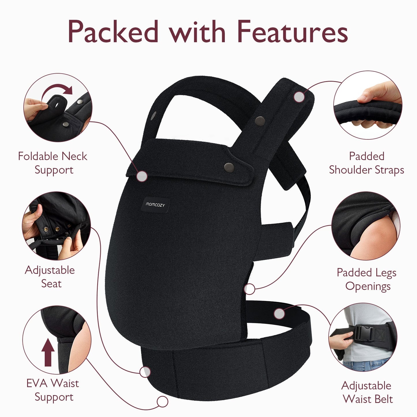 Porte-bébé Momcozy PureHug - Ergonomique, confortable & léger
