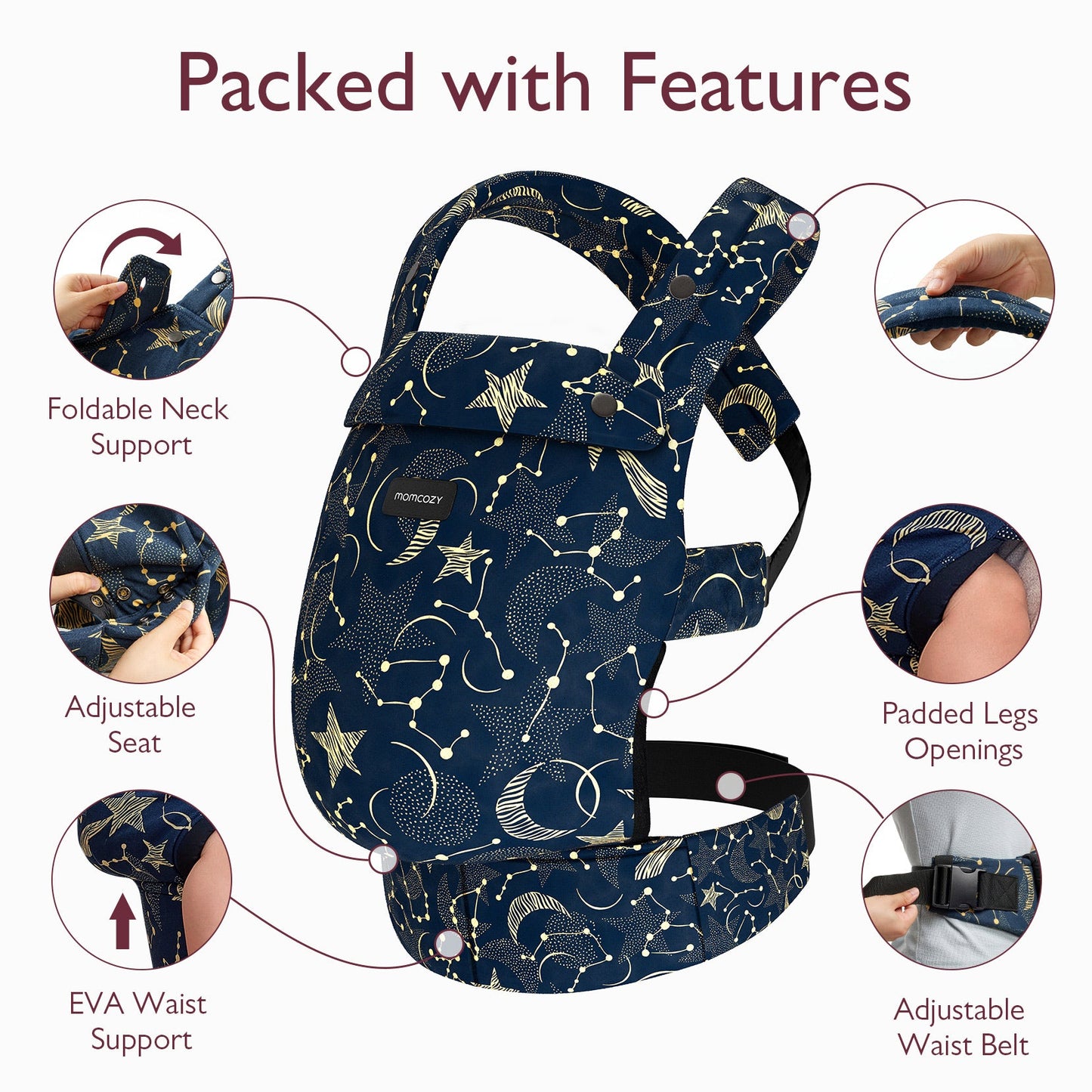 Porte-bébé Momcozy PureHug - Ergonomique, confortable & léger