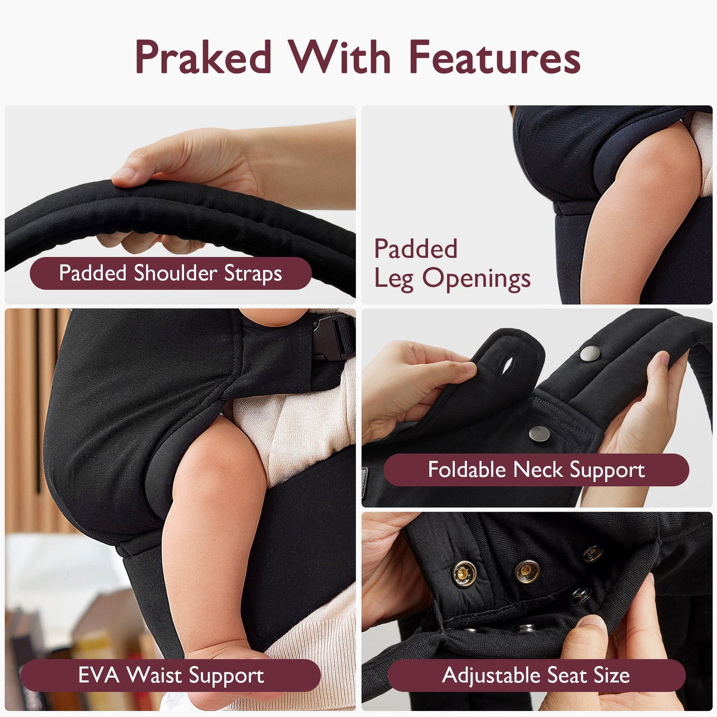 Porte-bébé Momcozy PureHug - Ergonomique, confortable & léger